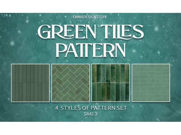 Sims 3 Alpha Build Mode CC: GREEN TILES PATTERN (sims 3) by emmadesignstuff
