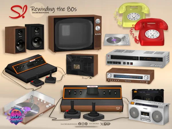 Alpha Rewinding the 80s Electronics - The Sims 4 Custom Content