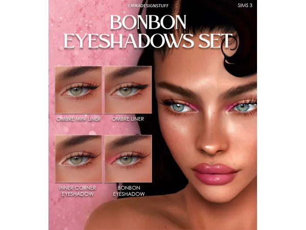 BONBON EYESHADOWS SET (sims 3) by emmadesignstuff - The Sims 3 Custom Content
