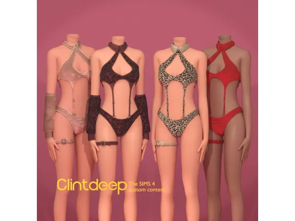 Mix Clintdeep Clarisa Lingerie Velvet Set - The Sims 4 Custom Content