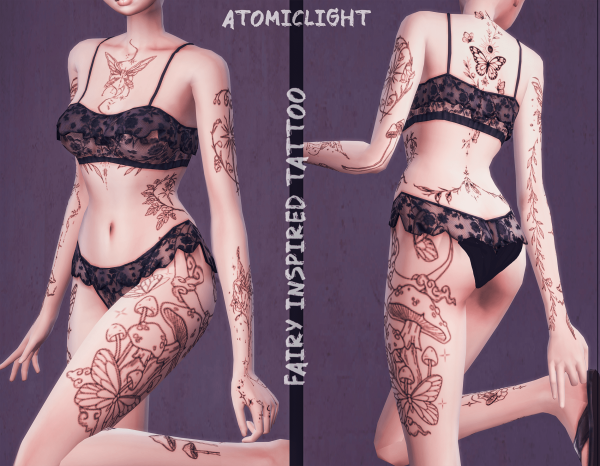 Mix Fairy tattoo - The Sims 4 custom content