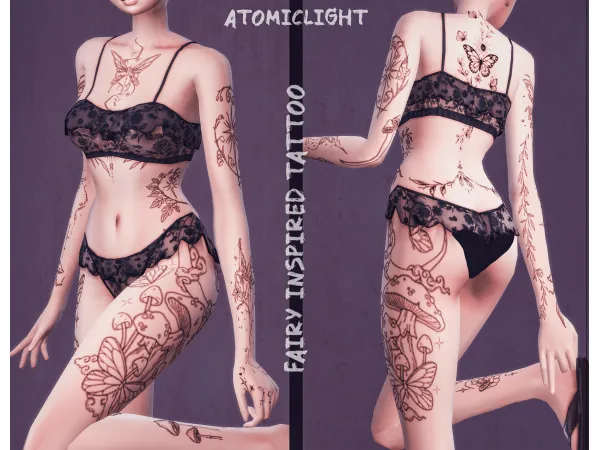 Mix Fairy tattoo - The Sims 4 Custom Content