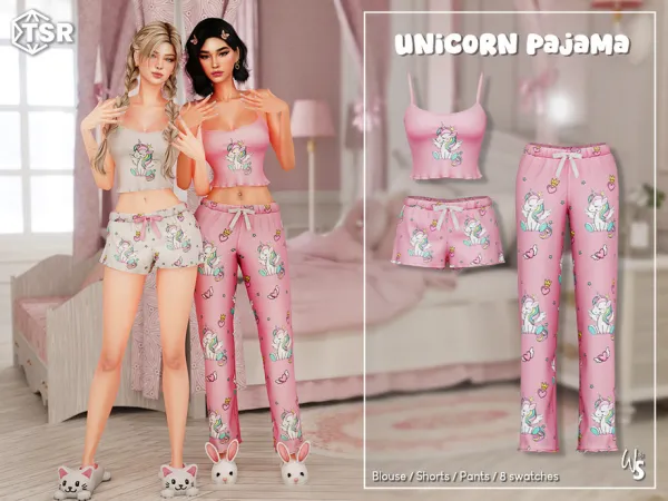 Alpha Unicorn Pajama Set - The Sims 4 Custom Content