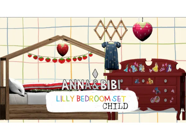 Mix Lilly Bedroom Set u2013 Child AnnaBibi - The Sims 4 Custom Content
