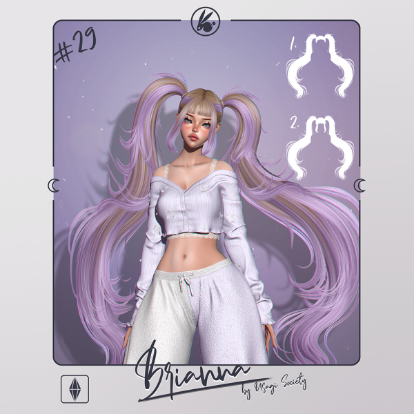 Alpha USAGI Brianna Hair 1 (With Bangs) - The Sims 4 Custom Content