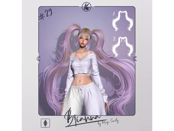 Alpha USAGI Brianna Hair 1 (With Bangs) - The Sims 4 Custom Content