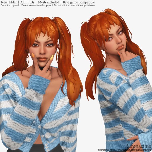 Maxis Match Kirsten hair by simsfinds - The Sims 4 Custom Content