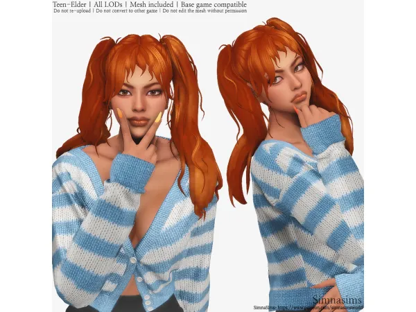 Maxis Match Kirsten hair by simnasimsworld - The Sims 4 Custom Content