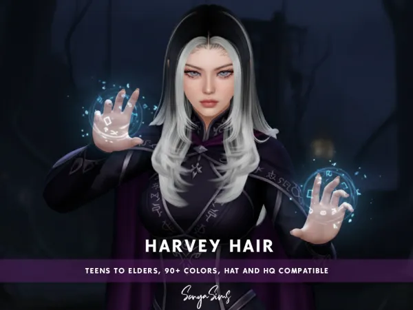 Alpha USAGI Harvey Hair - The Sims 4 Custom Content
