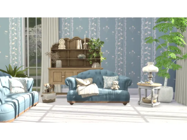 Maxis Match Story Time with Grandma Wallpaper - The Sims 4 Custom Content