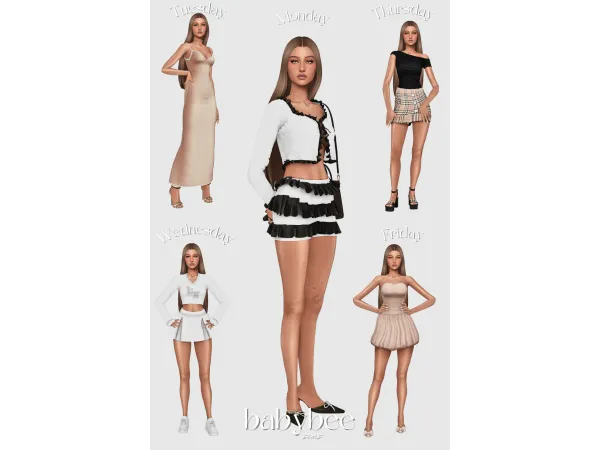Mix GINNYu2019S OUTFITS THIS WEEK by babybeesims - The Sims 4 Custom Content