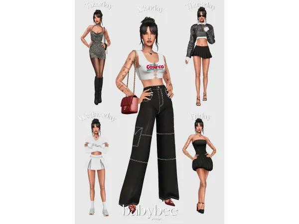Maxis Match VICTORIAu2019S OUTFITS THIS WEEK by babybeesims - The Sims 4 Custom Content