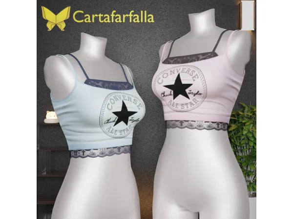 Alpha Cartafarfalla Starlite top - The Sims 4 Custom Content