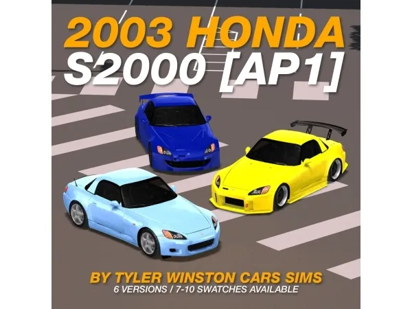 Alpha Tyler Winston Cars 2003 Honda S2000 - The Sims 4 Custom Content