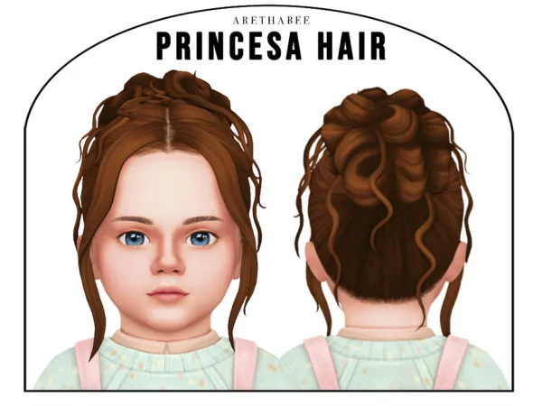 Maxis Match Princesa Hair (Toddler) by arethabee - The Sims 4 Custom Content