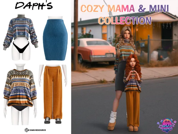 Alpha Daph's 80'S THINGS Cozy Mama Mini Collection - The Sims 4 Custom Content