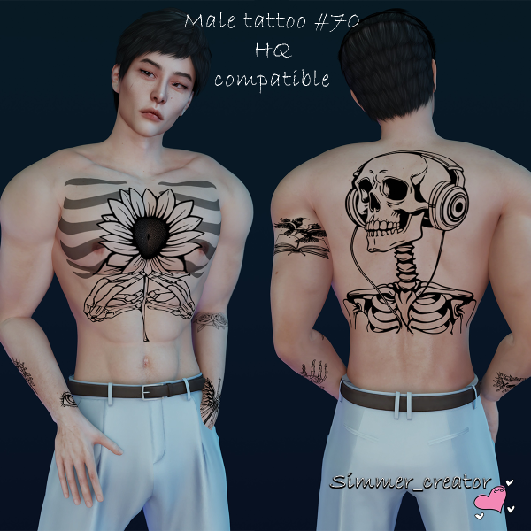Alpha Male tattoo 70 by simmer_creator - The Sims 4 Custom Content