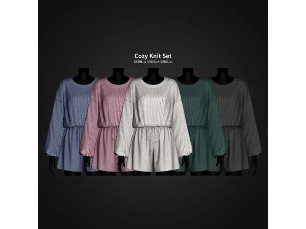 Alpha Cozy Knit Set by gorillax3 - The Sims 4 Custom Content
