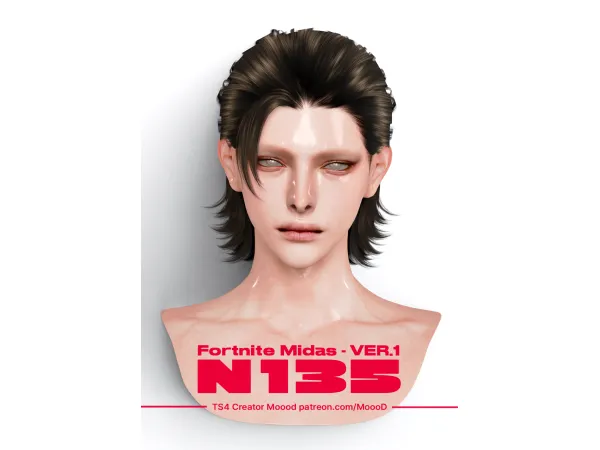 Alpha [SIMS4TS4] MoooD Hair N135 - The Sims 4 Custom Content