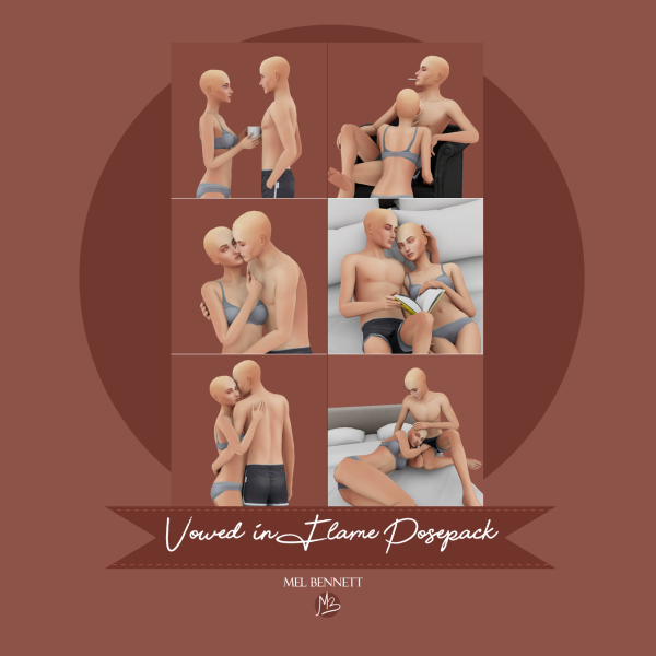Mix Vowed in Flame Posepack by melbennett - The Sims 4 Custom Content