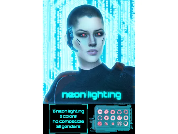 Alpha Neon lighting by sabiami - The Sims 4 Custom Content