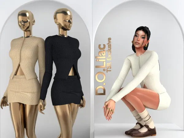 Alpha Ribbed Knit Set DO102 - The Sims 4 Custom Content