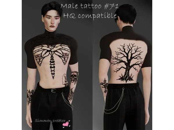 Alpha Male tattoo 71 - The Sims 4 Custom Content