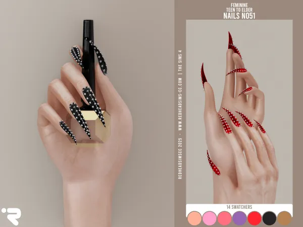 Alpha AF NAILS N051 - The Sims 4 Custom Content
