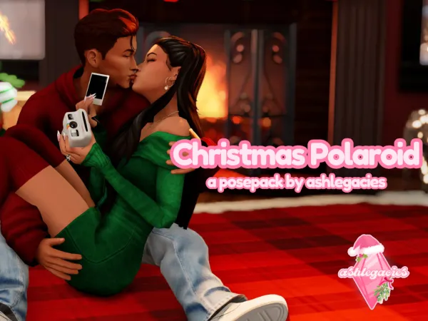 Mix Christmas Polaroid Posepack - The Sims 4 Custom Content