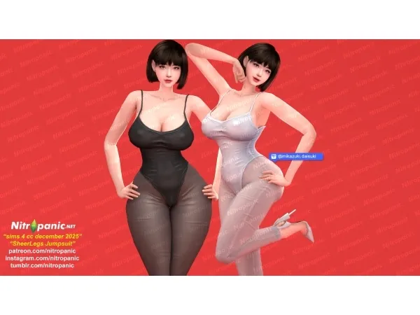 Alpha Nitropanic_SheerLegs Jumpsuit - The Sims 4 Custom Content