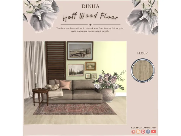 Alpha Hoff Wood Floor FREE - The Sims 4 Custom Content
