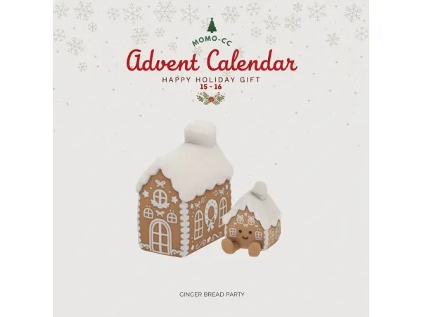 Maxis Match Ginger Bread House Plush by MOMO - The Sims 4 Custom Content