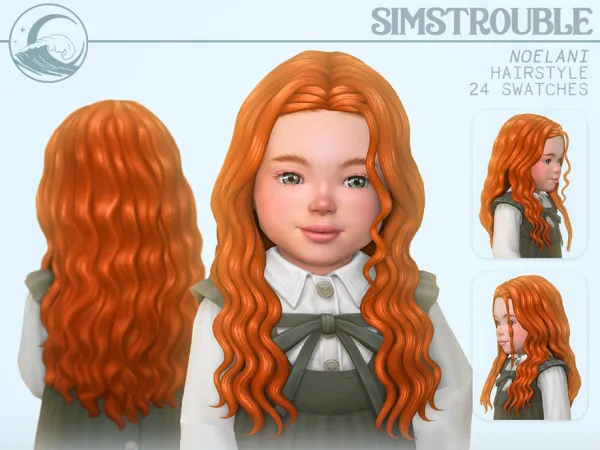 Maxis Match Noelani Hairstyle Toddler 3 Versions by simstrouble - The Sims 4 Custom Content