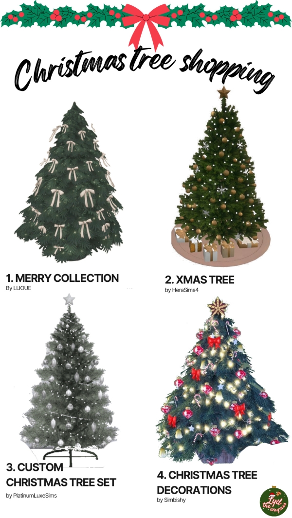 Mix Christmas Tree Shopping by simsfinds - The Sims 4 Custom Content