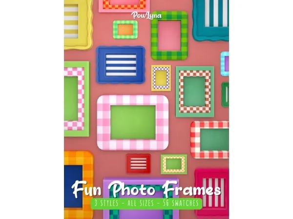 Maxis Match FUN PHOTO FRAMES by powluna - The Sims 4 Custom Content