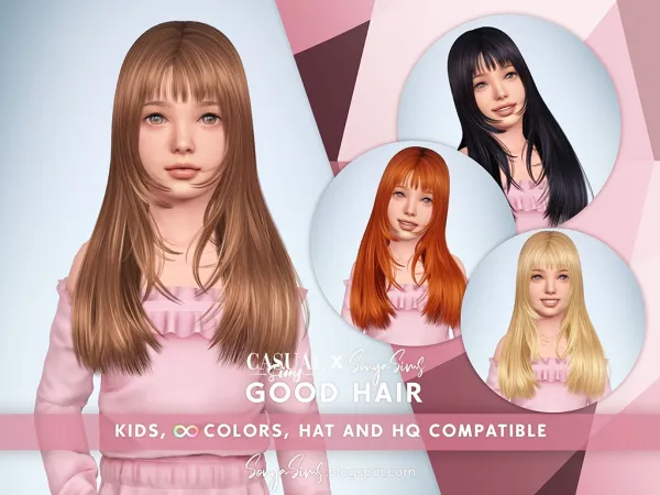 Alpha Good Hair Kids - The Sims 4 Custom Content