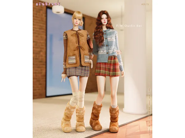 Alpha [SUNBERRY]2573_FW Outfit Set - The Sims 4 Custom Content