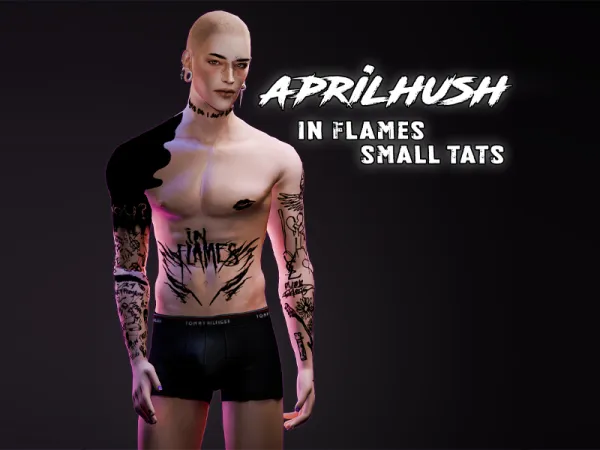 Mix in flames small tatts by aprilhush - The Sims 4 Custom Content