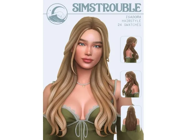 Maxis Match Isadora Hairstyle (3 Versions) by simstrouble - The Sims 4 custom content