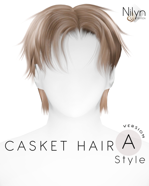 Alpha CASKET HAIR by nilynsims - The Sims 4 Custom Content