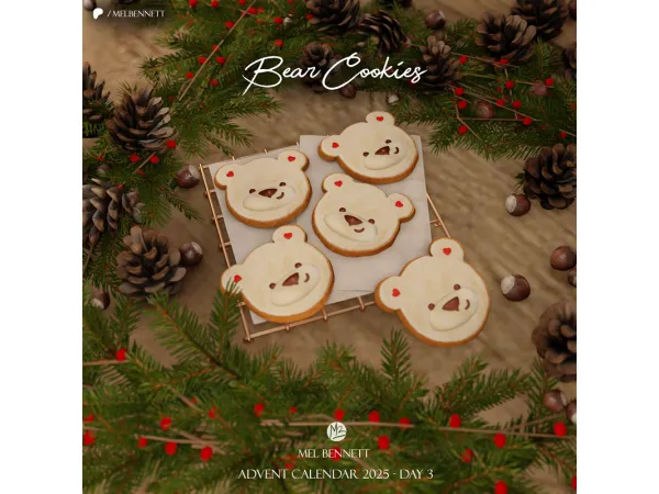 Mix Advent Calendar 2025 Day 3 Bear Cookies - The Sims 4 Custom Content
