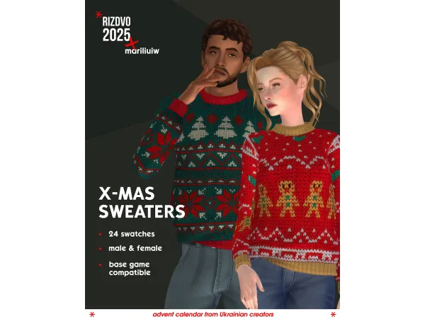 Mix x mas sweaters by mariliuiw_ts4 - The Sims 4 Custom Content
