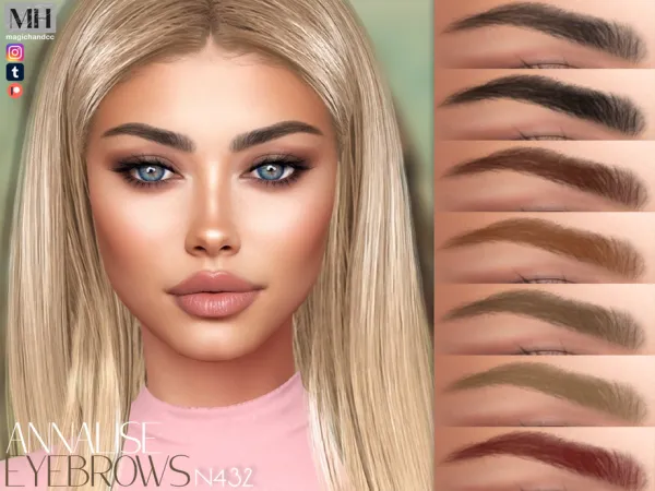 Alpha Annalise Eyebrows N432 - The Sims 4 Custom Content
