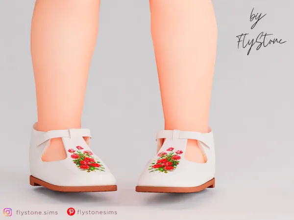 Maxis Match Toddler Floral Print Boots by FlyStone - The Sims 4 Custom Content