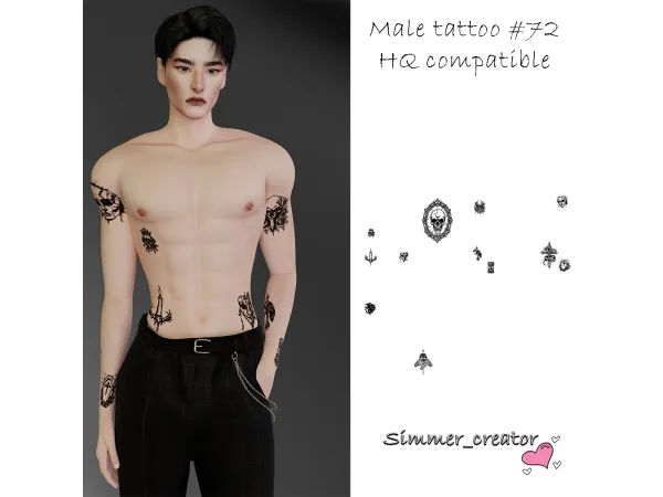 Mix Male tattoo 72 - The Sims 4 Custom Content
