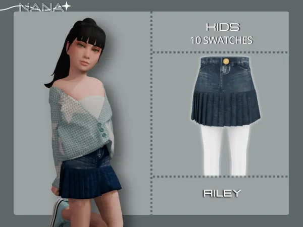 Maxis Match 7NANA (Riley) Jeans Skirt - The Sims 4 Custom Content