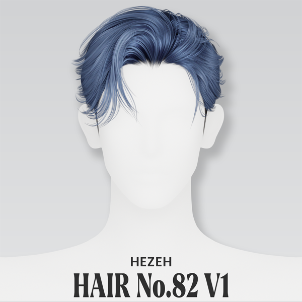 Alpha [Hezeh]Hair_No82 V1 by hezeh - The Sims 4 Custom Content