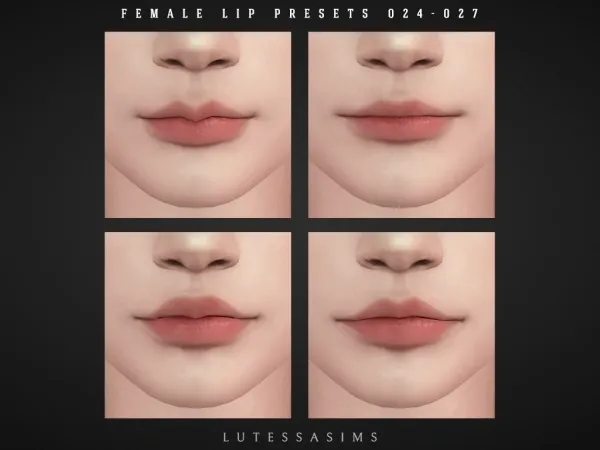 Mix Female lip presets 024 027 - The Sims 4 Custom Content