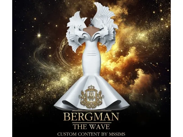 Alpha BERGMAN THE WAVE GOWN by Mssims4 - The Sims 4 Custom Content