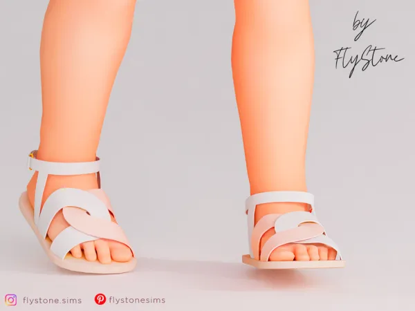 Maxis Match Toddler Two Tone Sandals With Interlaced Straps by FlyStone - The Sims 4 Custom Content